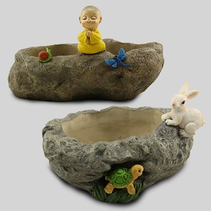 Maceta Multiusos Creativa para Micro-Paisajes, Maceta para Plantas Carnosas, Adornos Artesanales <span class=keywords><strong>de</strong></span> Resina, Imitación <span class=keywords><strong>de</strong></span> Piedra y <span class=keywords><strong>Madera</strong></span> Seca - Product Image 6