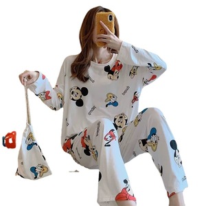 <span class=keywords><strong>Pyjama</strong></span> long à manches longues pour femmes, grande taille, style coréen, vêtements d'été, adaptés à une utilisation en extérieur, vêtements de détente, printemps/automne - Product Image 5