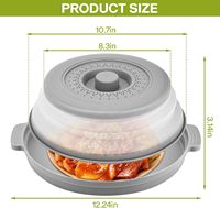Couvercle anti-éclaboussures pour micro-ondes, pliable et ventilé en silicone – Couvercle de protection pour assiettes et plats avec poignée