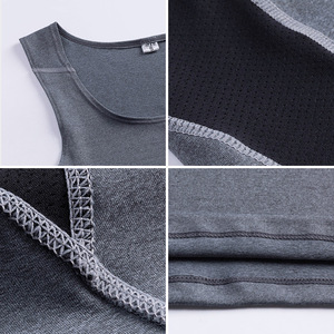 Hot Supplier Custom Quick Dry Tight <strong>Men's</strong> Bodybuilding Sport Fitness <strong>Vest</strong> Athletic Tank Top Nylon Spandex <strong>Mens</strong> <strong>Compression</strong> Shirt - Product Image 2