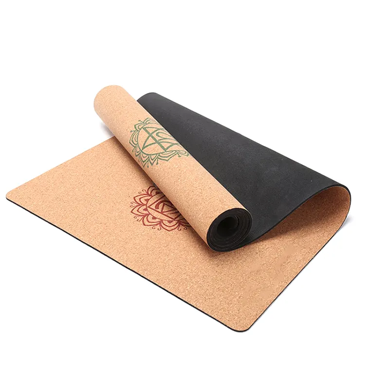 Produttore di vendita calda di alta qualità stampato sughero Yoga Set sughero tappetino Yoga Eco Friendly sughero Yoga opaco