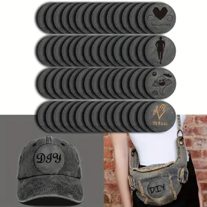 Custom Pu Leatherette Leather Label Adhesive Faux Leather Cap Patch Iron On Sublimation Blank Leather Hat Patch For Hats Caps