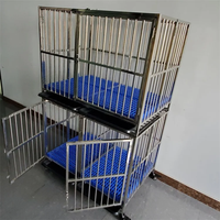 Cage à chien modulaire à double couche en acier inoxydable, niche pour chien, cage à chien à 2 niveaux empilable, cages pour animaux de compagnie pour chiots