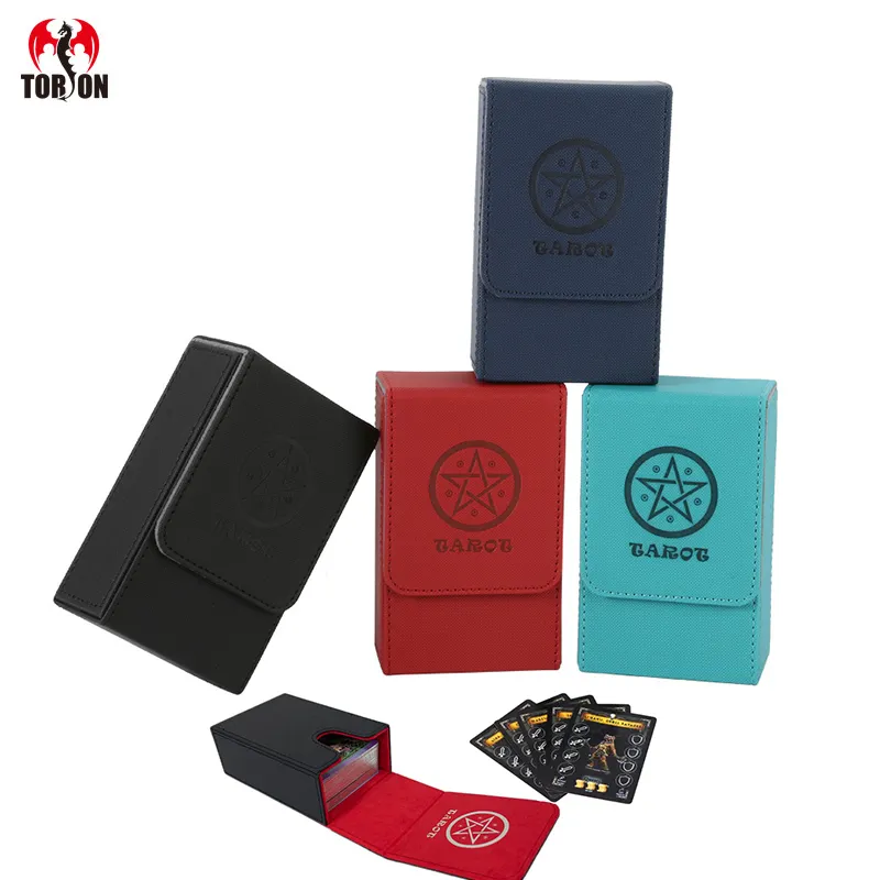 TORSON 80 + Pu Leather Deck Box Per Magic Ultra Pro Alcove Trading Card Deck Box para Commander Tarot Storage Packaging para Tarot