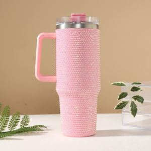 Modern Design Heart-shaped Diamond Cup 40 oz Vacuum <b>Drum</b> Cup with Heart-shaped Handle Suitable <b>for</b> Valentine's Day Travel - Product Image 4