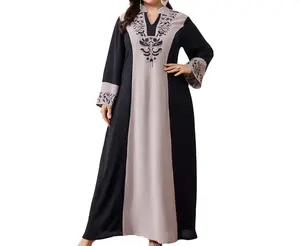 2024 Wholesale Fashion Abaya Muslim Oversized Loose Long Sleeve High Quality Casual Dress