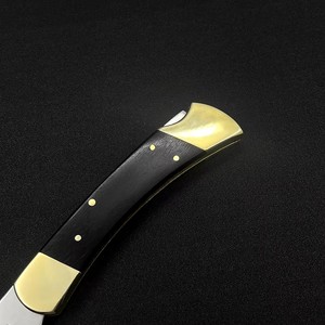 Couteau de poche <span class=keywords><strong>mini</strong></span> couleur cuivre, coupe-poisson en forme de poisson rouge, acier inoxydable 440, manche en bois, outils portables pour camping en extérieur, OEM DIY - Product Image 4