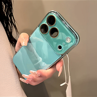 Coque de téléphone en verre trempé plaqué tendance pour iPhone 17 16 15 14 13 12 11 Pro Max, protection de l'objectif de l'appareil photo, antichoc, finition brillante