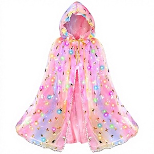 Conjunto <span class=keywords><strong>de</strong></span> Capa Brillante <span class=keywords><strong>de</strong></span> Princesa con Accesorio <span class=keywords><strong>de</strong></span> Capucha y Luces LED, Disfraz <span class=keywords><strong>de</strong></span> Halloween para Niñas, Suministro Transfronterizo ODM - Product Image 1