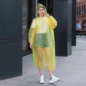 Wholesale Disposable <strong>Rain</strong> <strong>Poncho</strong> with Hood, Drawstring Cuffs with Elastic Unisex Raincoat Plastic Materialt - Product Image 4