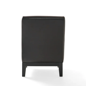 Fauteuil d'appoint moderne luxueux en cuir marron, 1 pièce, avec coussin durable et dossier, structure en bois massif, confortable pour la maison et le bureau - Product Image 3