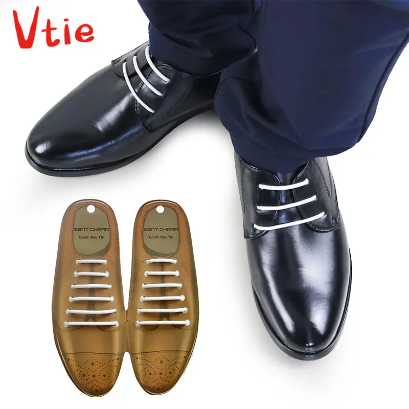 थोक कोई टाई जूता फीता सिलिकॉन चमड़ा जूता लेस लोचदार आलसी Shoelaces के लिए पोशाक और चमड़े के जूते