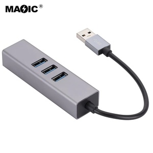Vente en gros Station d'accueil HUB USB 4 en 1 Adaptateur USB 3.0 vers 3 USB 3.0 et Gigabit Ethernet pour <span class=keywords><strong>ordinateur</strong></span> <span class=keywords><strong>portable</strong></span> et de bureau - Product Image 1