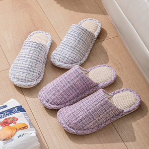 Pantofole in Lino con Design Silenzioso Antiscivolo per Primavera e Autunno, Nuove Ciabatte Morbide in Cotone e Lino per Casa - Product Image 2