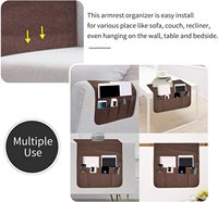 Organisateur d'accoudoirs de canapé, support de télécommande pour canapé inclinable, caddie de fauteuil avec 5 poches pour Magazine tablette téléphone