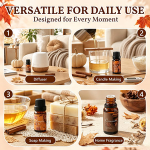 Ensemble d'huiles essentielles aux épices d'automne 8x10ML, <span class=keywords><strong>parfum</strong></span> d'automne citrouille <span class=keywords><strong>cannelle</strong></span> vanille pour bougies, savons, diffuseurs à bâtonnets, OEM, marque privée - Product Image 5