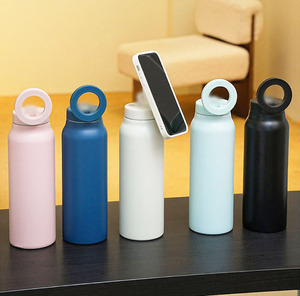 Portable Sports New Color Straw Lid Metal 24oz <b>Insulated</b> Thermos Water Bottle 32oz Tumbler Flask with Magnetic Phone Holder - Product Image 4