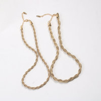 Joolim — collier en acier inoxydable plaqué or 18K, chaîne avec corde creuse rugueuse, bijoux à la mode, vente en gros