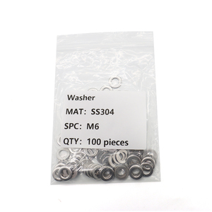 En stock – Lot de 100 rondelles plates M6 en acier inoxydable, jeu de calibres fins de verrouillage pour usage industriel, fixations et quincaillerie - Product Image 1