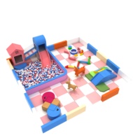 Enfants bébé en bois doux aire de jeu parc petit ensemble équipement de terrain de jeu intérieur doux avec petit toboggan