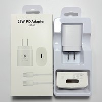 Cargador PD Tipo C de 25W para Samsung, Adaptador de Carga Rápida Universal para EE. UU., UE y Reino Unido, Cable para Samsung Galaxy S26 S25 S24 S23 Ultra