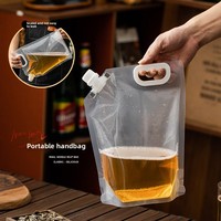 Pochettes à bec verseur en PET de qualité alimentaire, épaissies, pour bière, scellées, portables, jetables, personnalisables, pour emballage de boissons transfrontalier