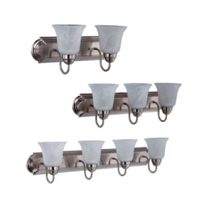 Bàn chải Nickel phòng tắm ánh sáng đồ đạc ánh sáng hiện đại Vanity ánh sáng trên Gương trắng Frosted Glass Shades E26 ổ cắm - Product Image 1