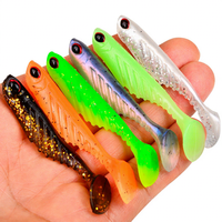 Leurre de pêche souple bionique en forme de queue de T, 7 cm, 2,9 g, yeux 3D, sans hameçons