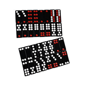 <span class=keywords><strong>Dominos</strong></span> noirs exquis avec des points rouges accrocheurs - Un incontournable pour les amateurs de jeux de société et les amateurs de décoration - Product Image 1