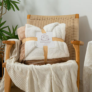 Mantas <span class=keywords><strong>Sherpa</strong></span> Gruesas, Suaves, de Lana de Cordero Blanca, Fibra de Poliéster, <span class=keywords><strong>Cubrecama</strong></span>, Manta Económica para el Hogar - Product Image 3