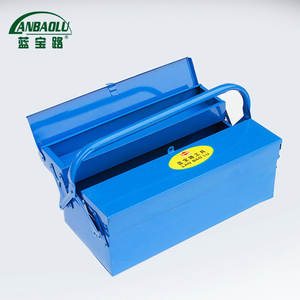 Anbaolu Boîte à outils portable à double couche, peinte en bleu, capacité de 30 l, pour usage domestique et automobile - Product Image 2