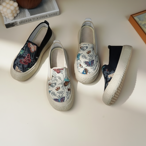 Collezione 2025 primavera Casual da donna pantofole in tessuto 100% poliestere traspirante singole scarpe da mamma - Product Image 1