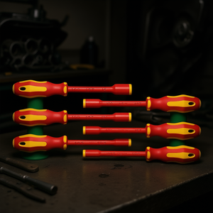Juego de destornilladores 100 45T IS para herramientas de reparación de automóviles con mango rojo y amarillo - Product Image 3