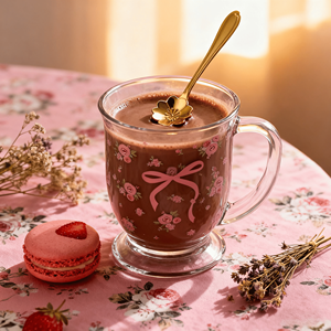 Commercio all'ingrosso di vendita calda Yogurt ciotola per la colazione con arco di Rose latte tazza di vetro tazza con cucchiaio per le ragazze - Product Image 3