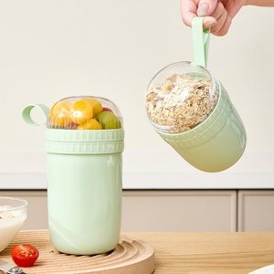 Reusable Milk Lunchpot <b>Plastic</b> Portable Yoghurt Cereal <b>Cups</b> Eco Friendly <b>Drinking</b> Oat Portable Lid Breakfast Travel - Product Image 3