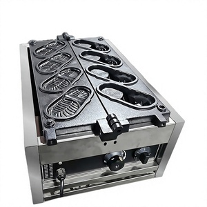 Machine à gaufres professionnelle en forme de chaussure, antiadhésive, en acier inoxydable, 4 empreintes, électrique, pour boulangerie et café - Product Image 4