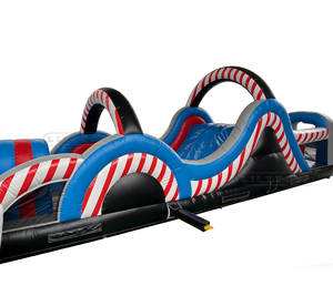 Parcours d'obstacles gonflable Lilytoys Color Dots en PVC, grand circuit de vagues, jeu de défi pour enfants, utilisation en plein air, carnaval et parc - Product Image 4