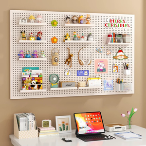 Đứng miễn phí màu hồng không dây chơi game Pegboard hộp tường móc tổ chức kệ lưu trữ Bracket DIY Craft Phụ kiện cho phòng tắm - Product Image 3