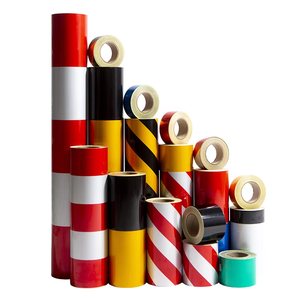 Phản chiếu Vinyl đôi màu vàng đen phản chiếu phim nguy hiểm sọc kỹ sư lớp phản chiếu tấm cho cảnh báo an toàn - Product Image 4