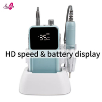 2026 Faible MOQ Ponceuse à ongles portable sans fil rechargeable 35000 tr/min Professionnelle pour pédicure Moteur à balais USB