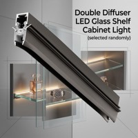 Éclairage LED pour étagère en verre, profil en aluminium, panneau de verre de 8 mm, lumière linéaire pour éclairage de vitrine YB2001-22-1