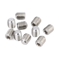 Vis de réglage métrique en acier inoxydable 304 nickelé DIN34827 à rainure en fleur de prunier, extrémité plate/extrémité concave, M3-M6, Chine