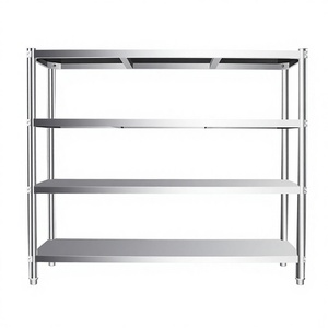 Estante de Exhibición y Almacenamiento Rectangular de Acero Inoxidable Personalizado, 4 Estantes, Diseño Moderno y Simple para <span class=keywords><strong>Supermercado</strong></span>/Cocina/Almacén - Product Image 1