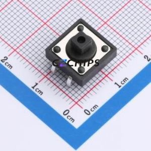 Q1L732210 Tactile Switch Through hole Component (THT)-4P,12x12mm Switch Single Pole Single Throw Square Button 2.6N Through Hole - Product Image 1