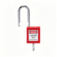 Cadenas de sécurité LOTO multicolore personnalisé OEM, durable, avec anse en acier haute résistance de 38 mm, étiquette d'avertissement et déverrouillage par clé