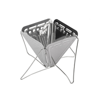 Ensemble bouilloire de camping portable d'extérieur en acier inoxydable avec entonnoir pliable, filtres à café et tasse pour café artisanal