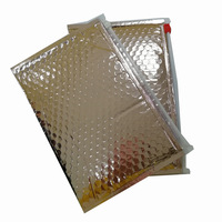 Sac à bulles holographique argenté personnalisé avec logo, fermeture éclair coulissante pour l'expédition express de cils et produits de beauté