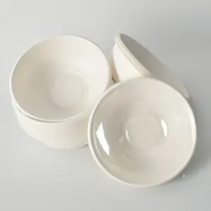 Bowl Bowl Bowl Free Sample Biodegradable Wooden Round Food Container Mini Salad Bowl High Quality Disposable 32oz Bagasse Bowls