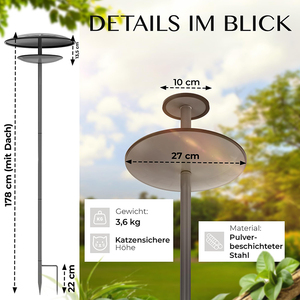 JH-Mech Custom Outdoor <strong>Bird</strong> Feeder Open <strong>Feeding</strong> Easy to Clean Pole <strong>Stand</strong> Vertical Dome-Shaped Carbon Steel <strong>Bird</strong> Feeder <strong>Stand</strong> - Product Image 2