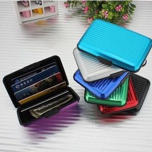 Porte-cartes compact en métal, portefeuille multicolores, étui pour cartes de crédit, design fin pour hommes et femmes - Product Image 1